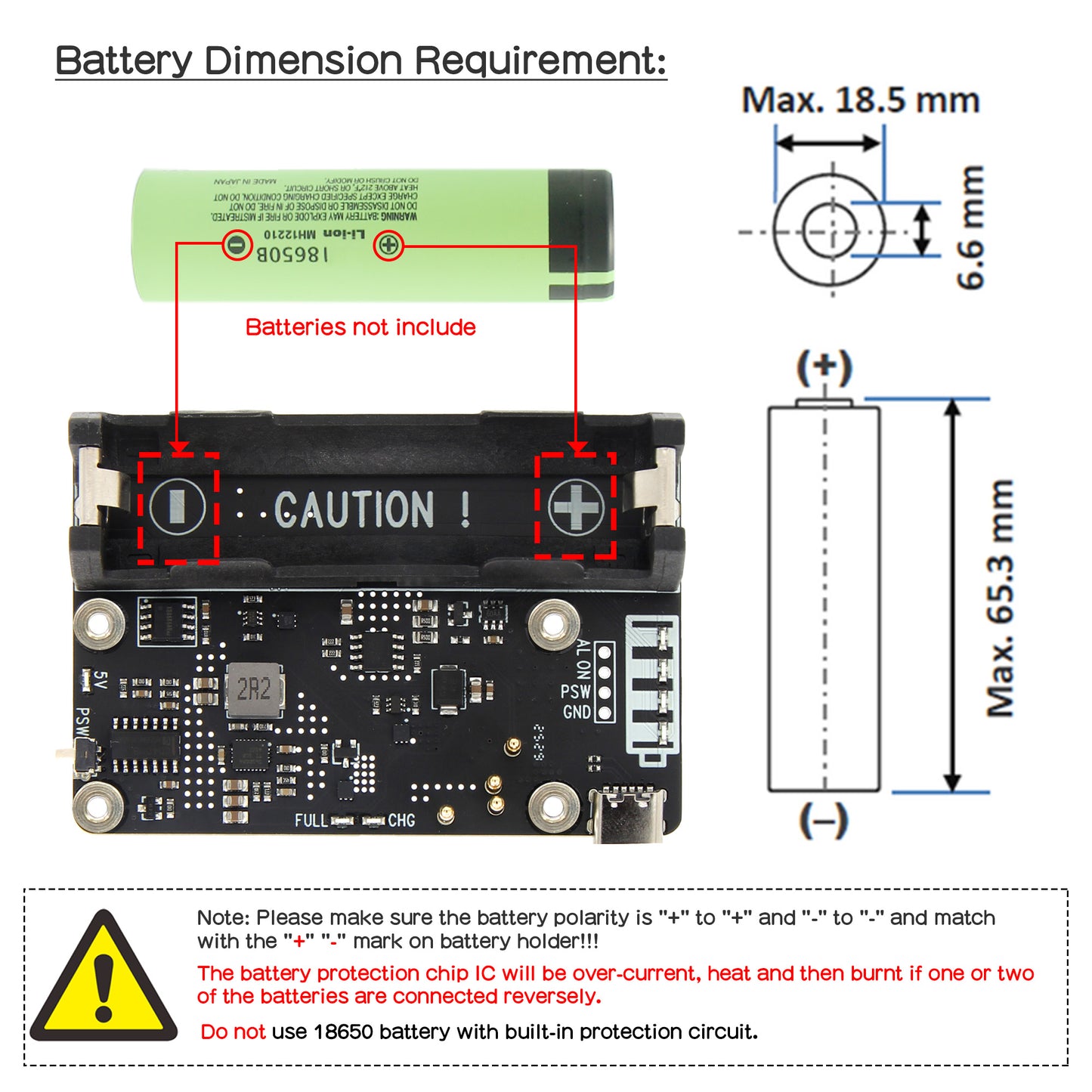 Geekworm X306 V1.5 18650 UPS Expansion Board for Raspberry Pi Zero 2W