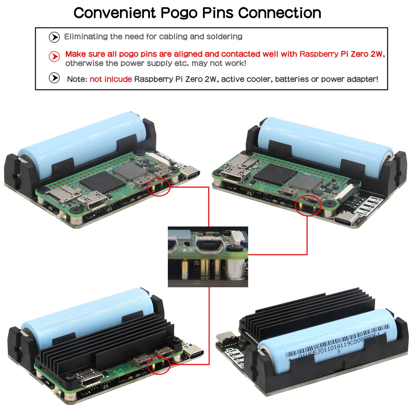 Geekworm X306 V1.5 18650 UPS Expansion Board for Raspberry Pi Zero 2W