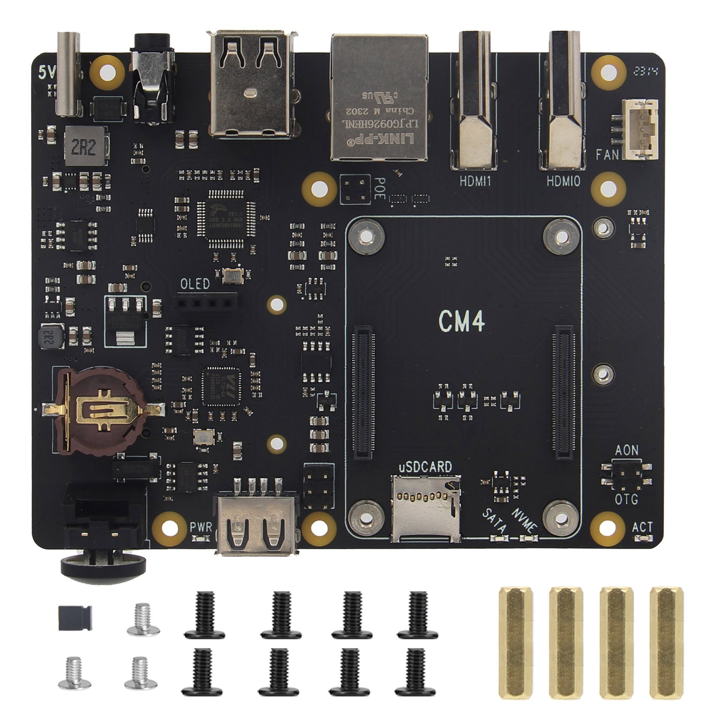 Geekworm X515 M2 SATA&NVMe SSD Expansion Board for Raspberry Pi Compute Module 4
