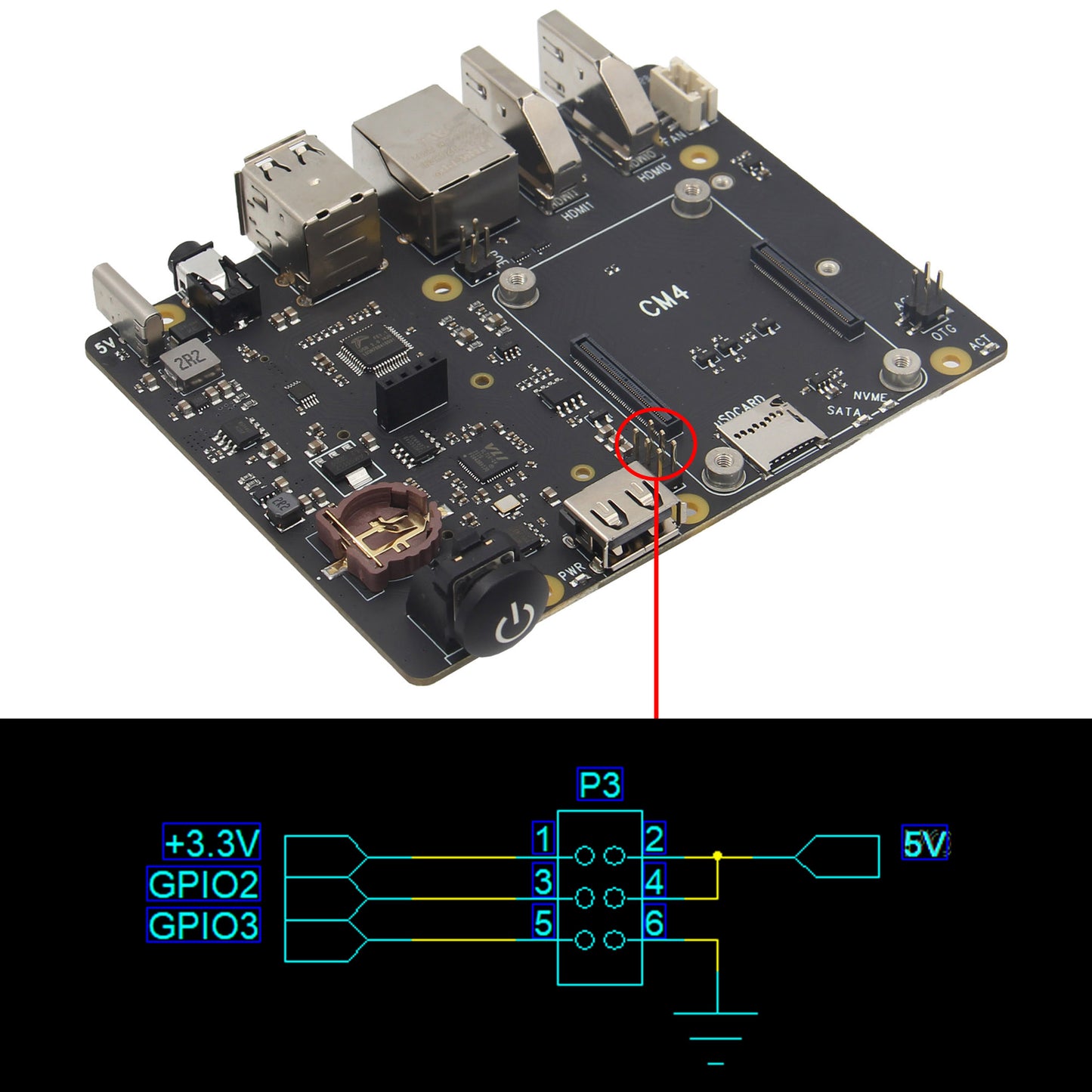 Geekworm X515 M2 SATA&NVMe SSD Expansion Board for Raspberry Pi Compute Module 4