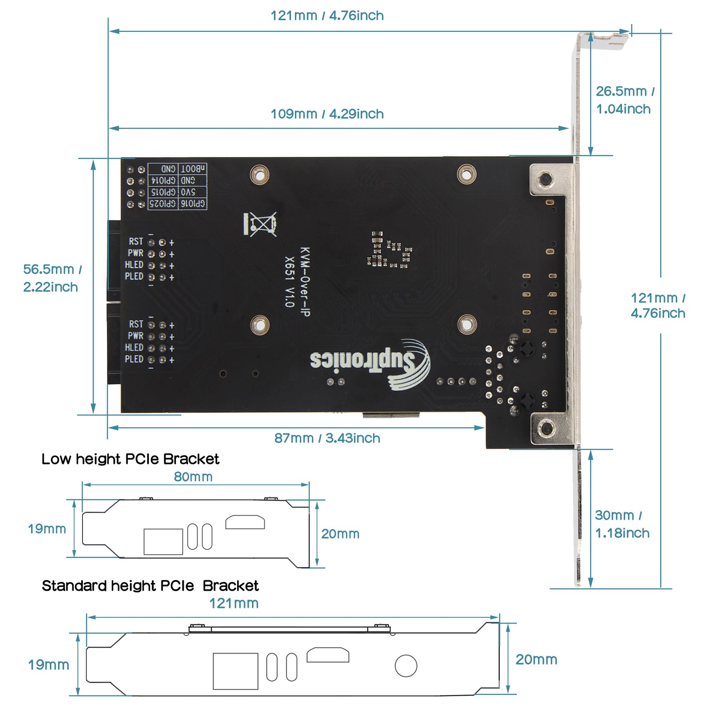 Geekworm X651 V1.0 Open-source KVM Over IP Kit for Raspberry Pi Compute Module 4 (CM4) PCI Express Card Version