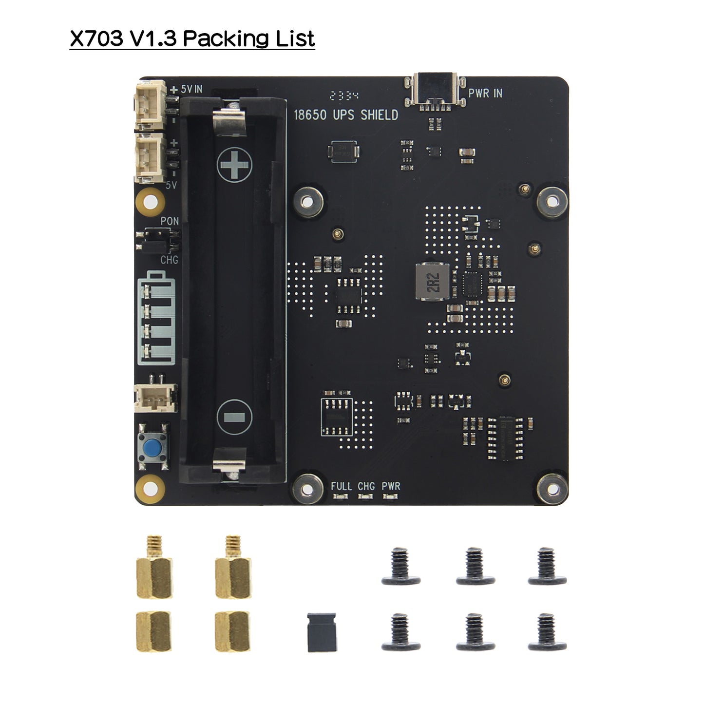Raspberry Pi 4 X703 18650 UPS Shield with Auto Power On Function