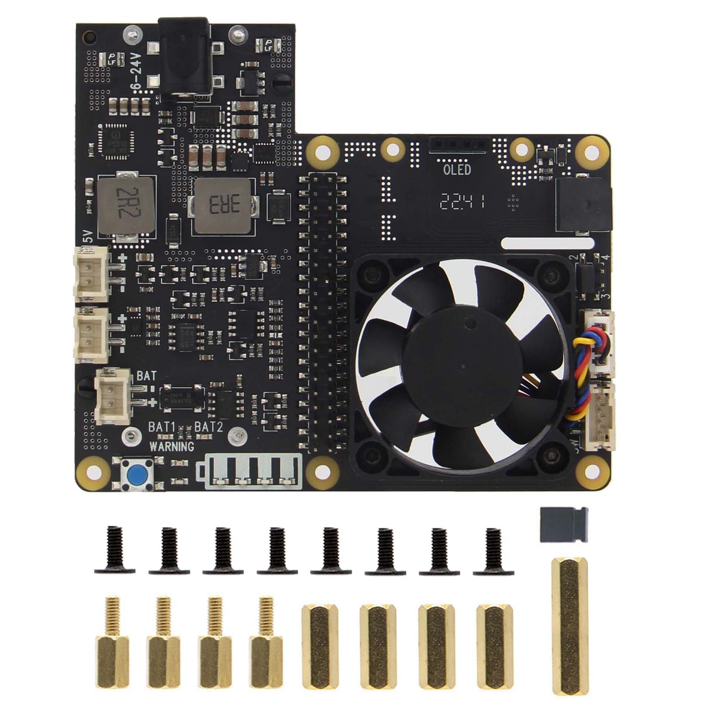 Raspberry Pi 5/4B/3B+/3B X729 18650 UPS (Max 5.1V 6A) with Wide 6-24V Input|Auto Power On|Safe Shutdown