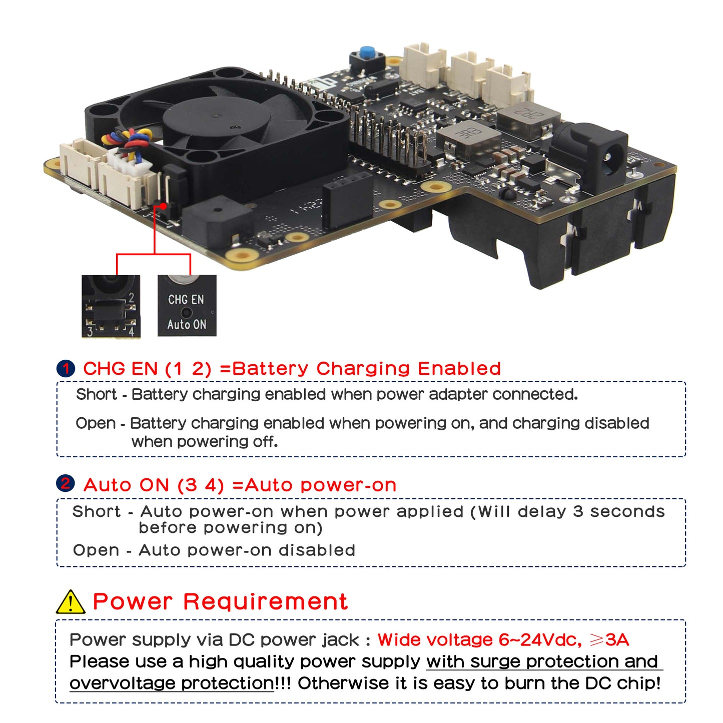 Raspberry Pi 5/4B/3B+/3B X729 18650 UPS (Max 5.1V 6A) with Wide 6-24V Input|Auto Power On|Safe Shutdown