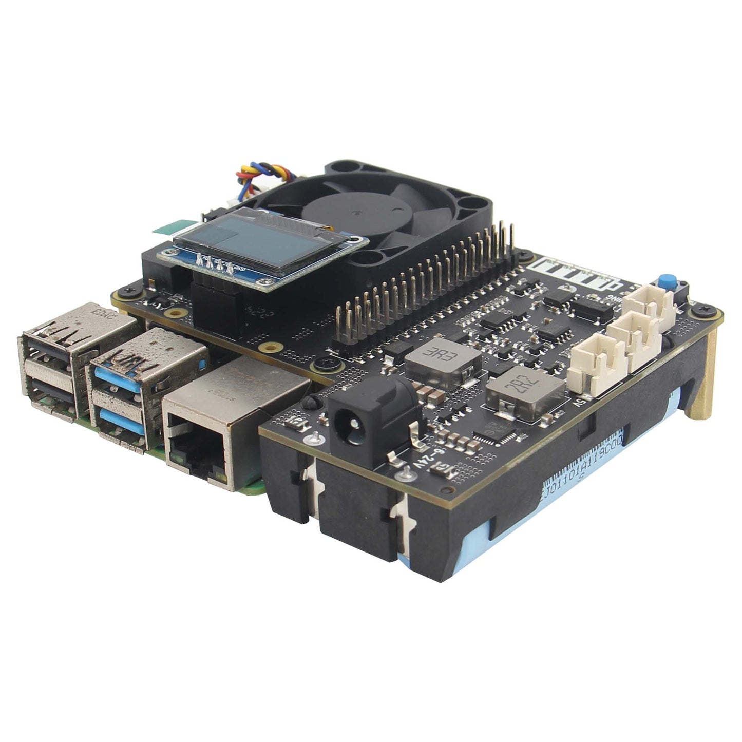 Raspberry Pi 5/4B/3B+/3B X729 18650 UPS (Max 5.1V 6A) with Wide 6-24V Input|Auto Power On|Safe Shutdown