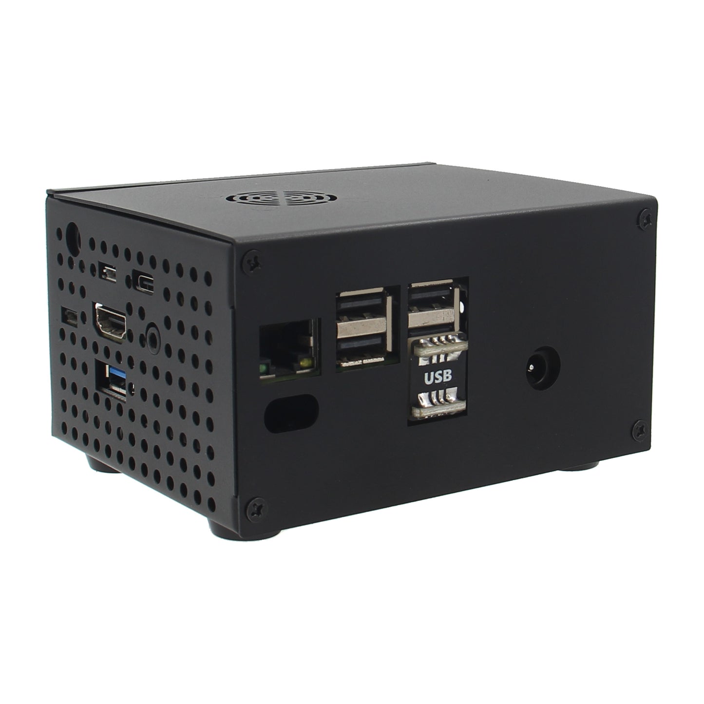 Geekworm X820-C6 Metal Case with Power Switch and Cooling Fan for Raspberry Pi 3B+/3B and X820/X821 and X735