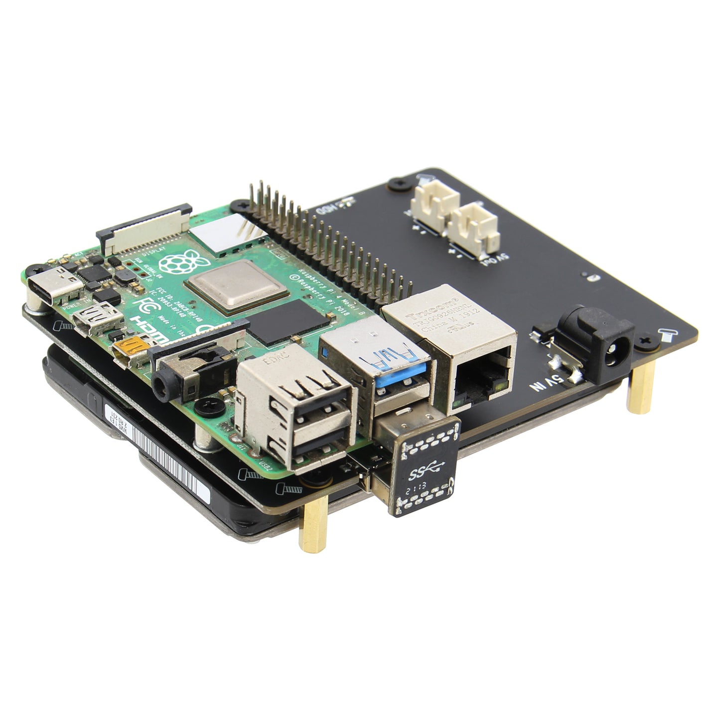 For Raspberry Pi 4, X825 V2.0 2.5 inch SATA HDD/SSD Expansion Board