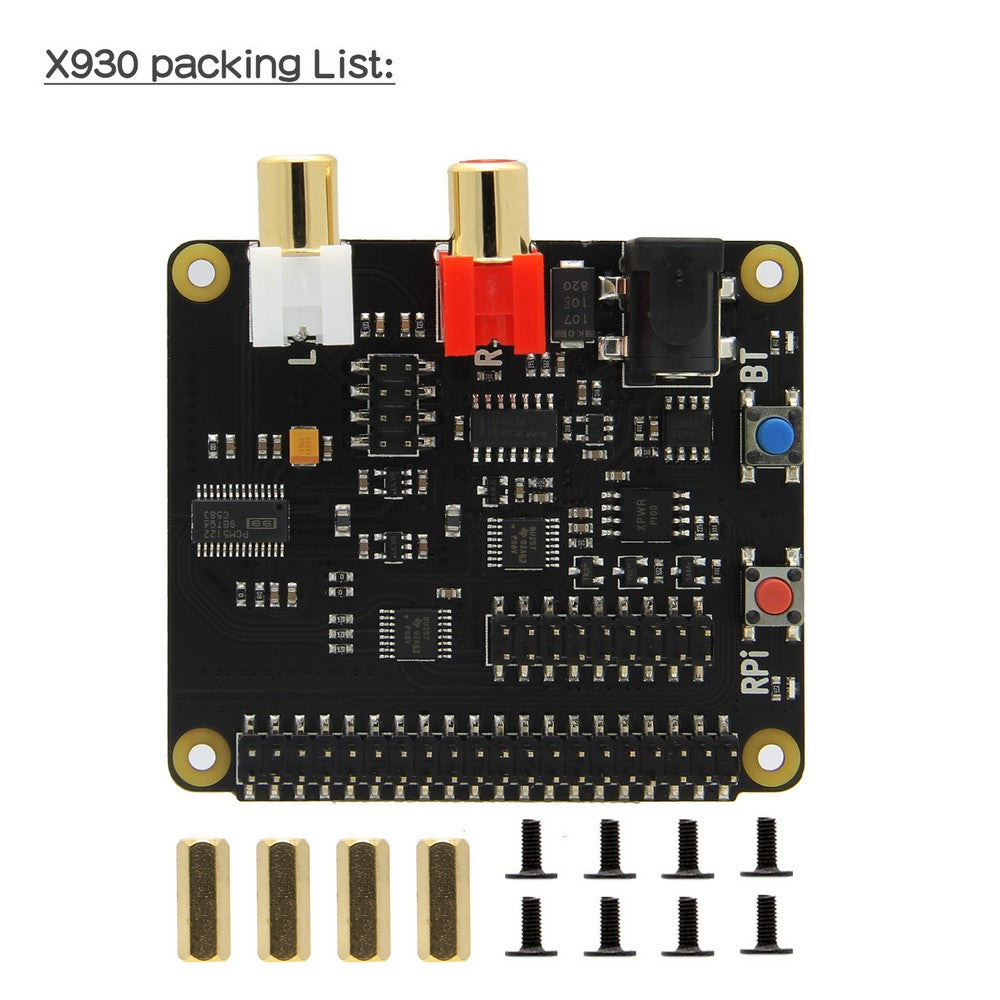 Geekworm X930 HiFi DAC HAT Expansion Board for Raspberry Pi 4B/3B+/3B