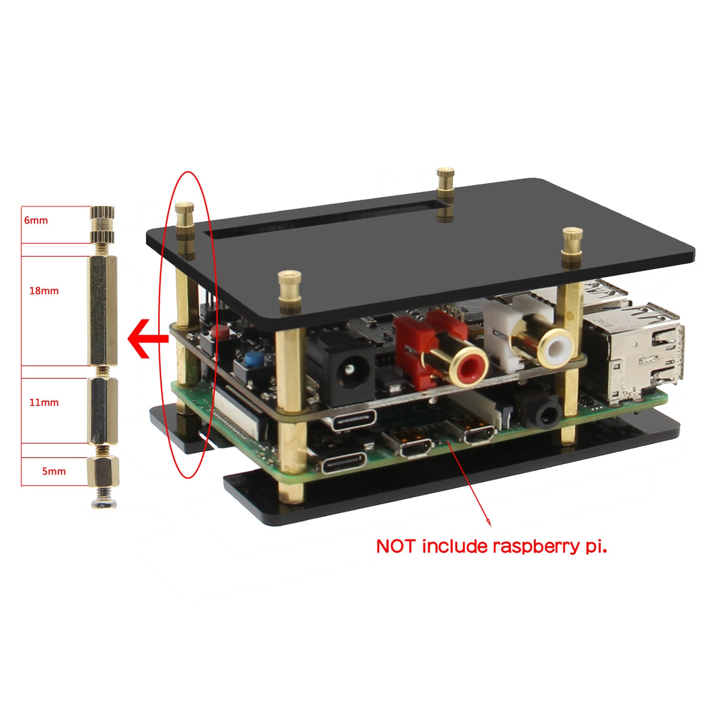 Geekworm X930 HiFi DAC HAT Expansion Board for Raspberry Pi 4B/3B+/3B