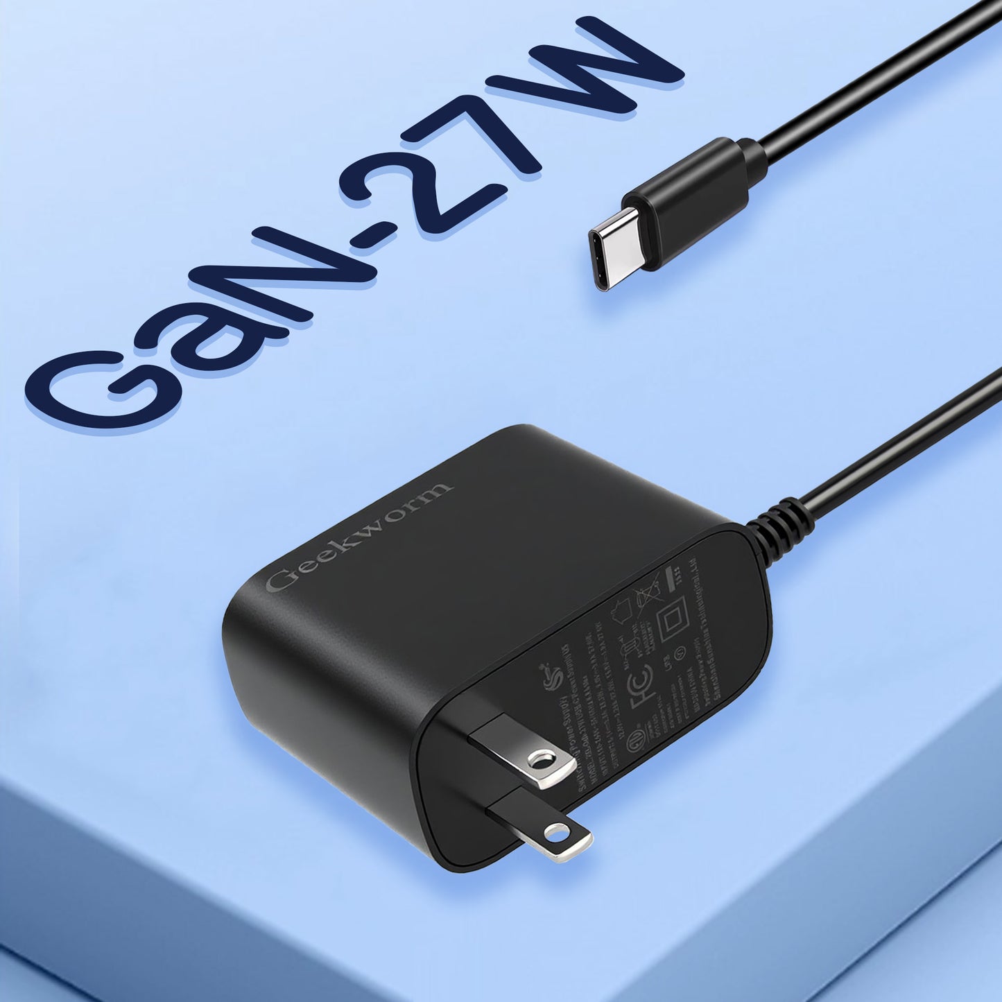 Geekworm GaN PD 27W 5.1V 5A Power Supply for Raspberry Pi 5
