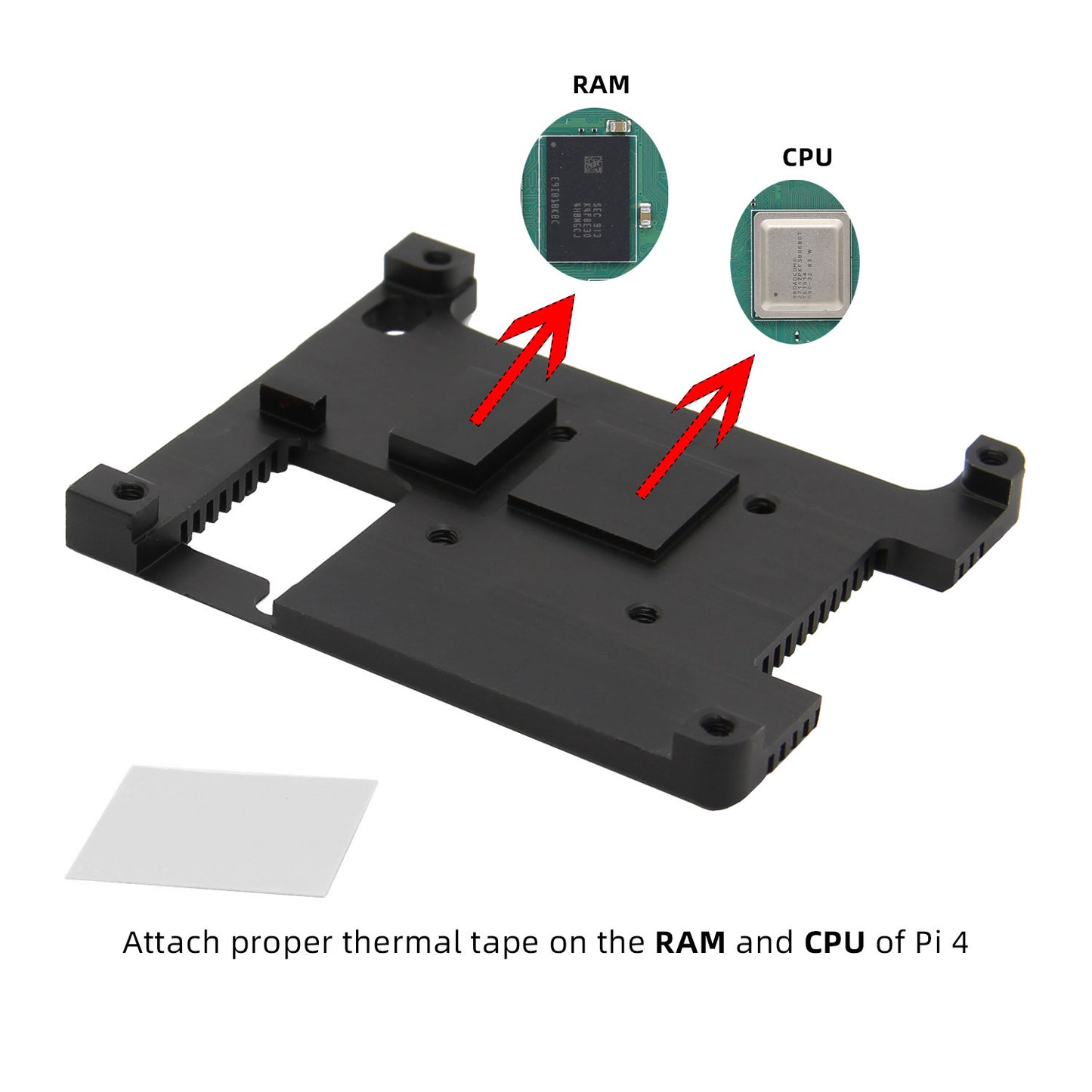 Raspberry Pi 4 7mm Embedded Heatsink (P165-A)