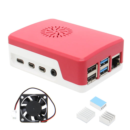 Raspberry Pi 4 Protective ABS Case with Cooling Fan and Heatsinks (P233)