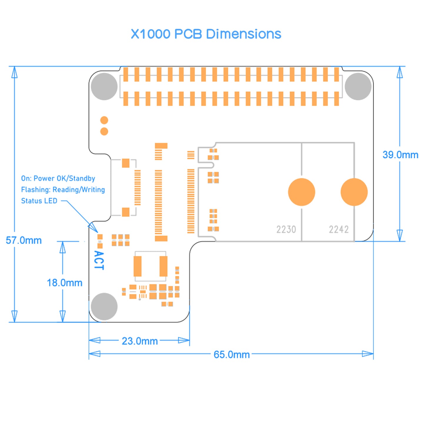 Geekworm X1000 PCIe to M.2 Key-M NVMe SSD PIP TOP for Raspberry Pi 5