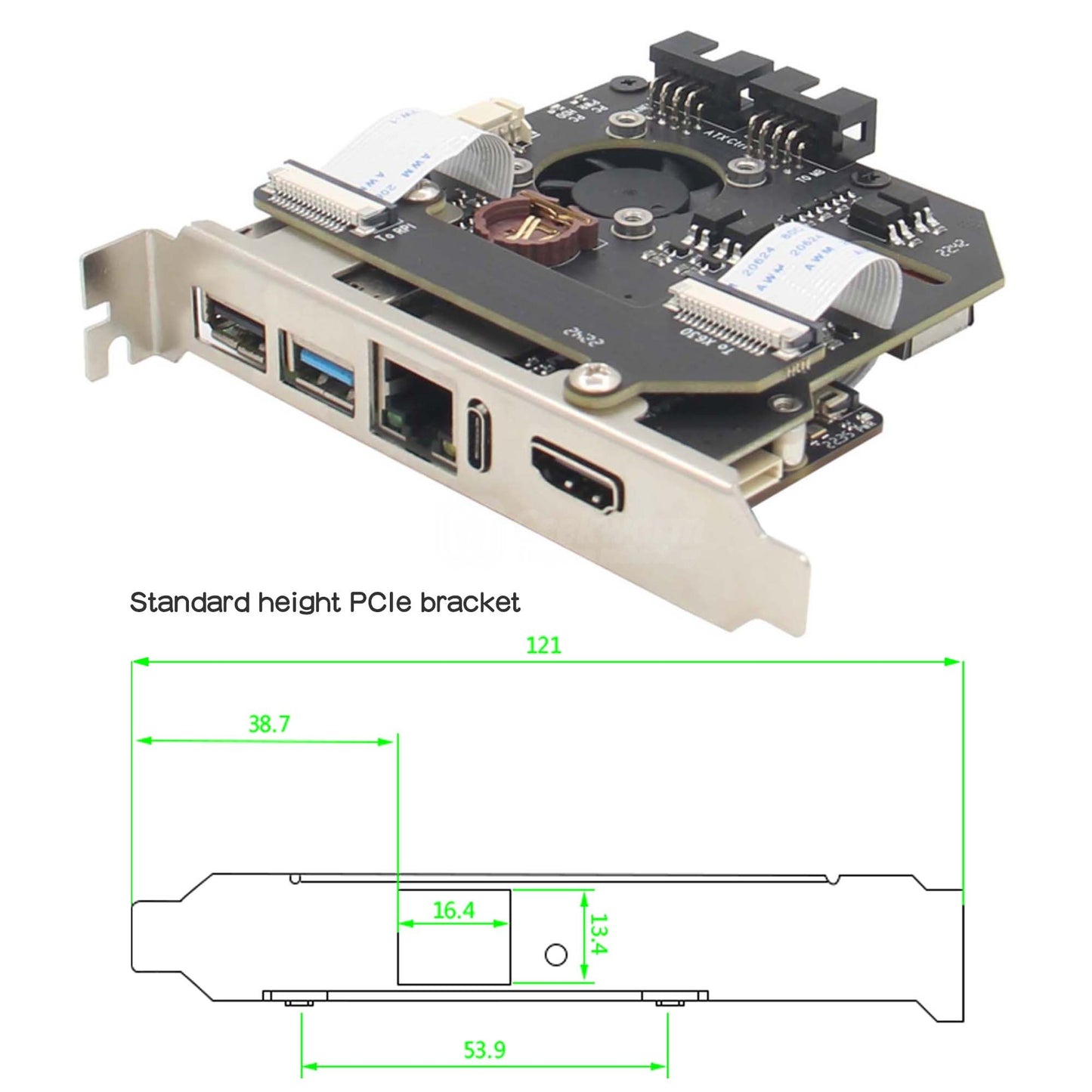 Geekworm KVM-A8 Kit PCI Express Card Version for Raspberry Pi 4 Model B Open-source KVM Over IP