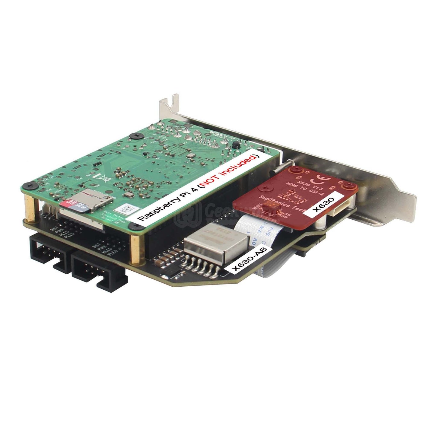 Geekworm KVM-A8 Kit PCI Express Card Version for Raspberry Pi 4 Model B Open-source KVM Over IP