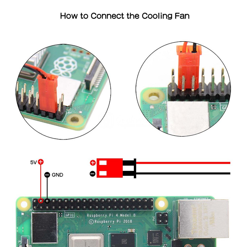 Raspberry Pi 4 Protective ABS Case with Cooling Fan and Heatsinks (P233)