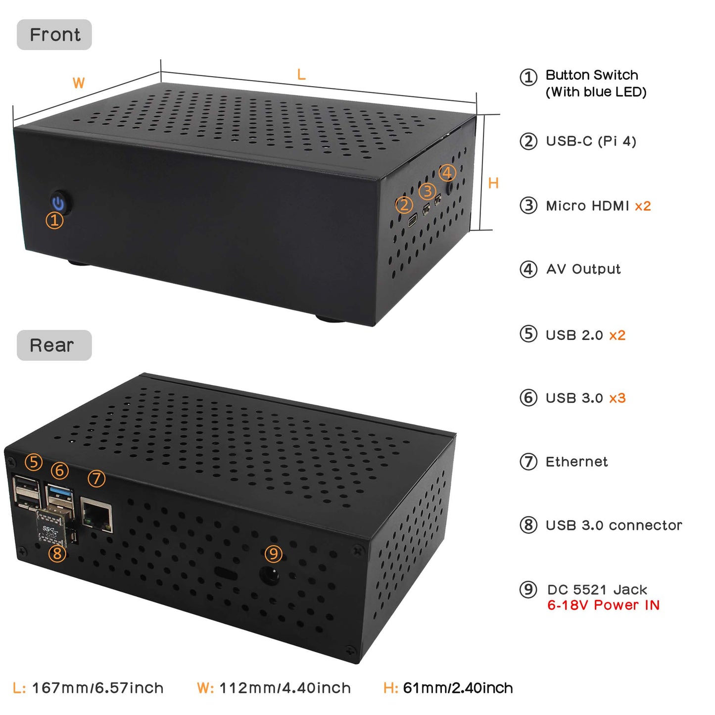 Geekworm NASPi Gemini 2.5 Dual 2.5'' SATA HDD NAS Storage Kit with DC 6-18V Wide Voltage Input|Safe Shutdown|Auto Power On|RAID for Raspberry Pi 4