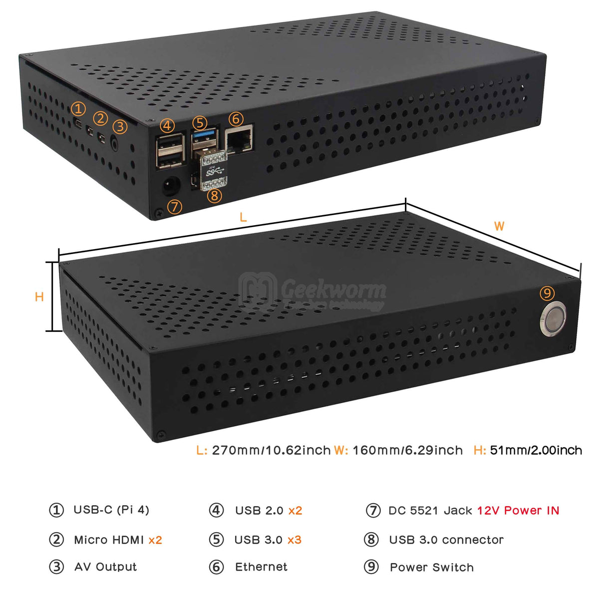 Geekworm NASPi Gemini 3.5 Dual 3.5'' SATA HDD NAS Storage Kit