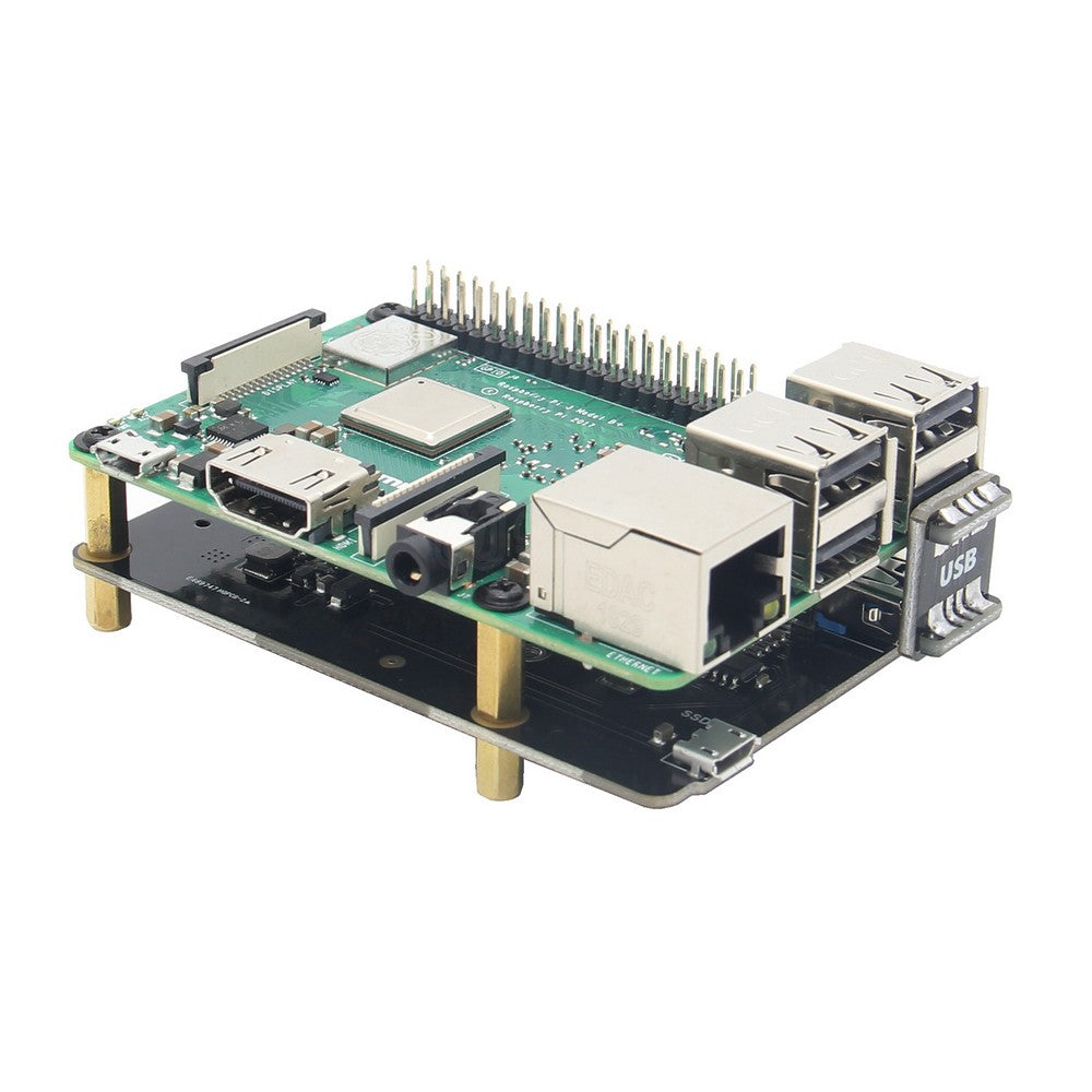 GeekwormX850V3.1USB3.0mSATASSDStorageExpansionBoardforRaspberryPi3B+/3B