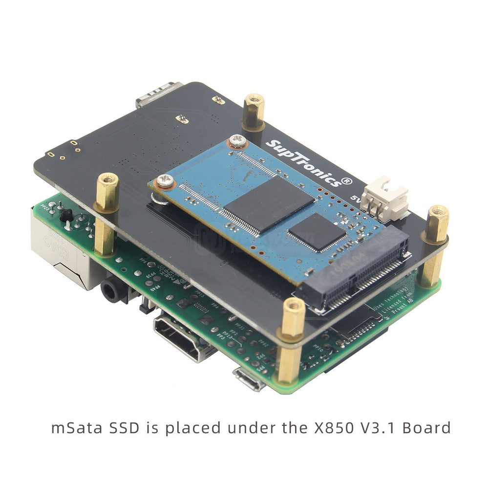 Raspberry Pi 4 Model B mSATA SSD Storage Expansion Board, X857 V2.0 Shield  for Raspberry Pi 4 B