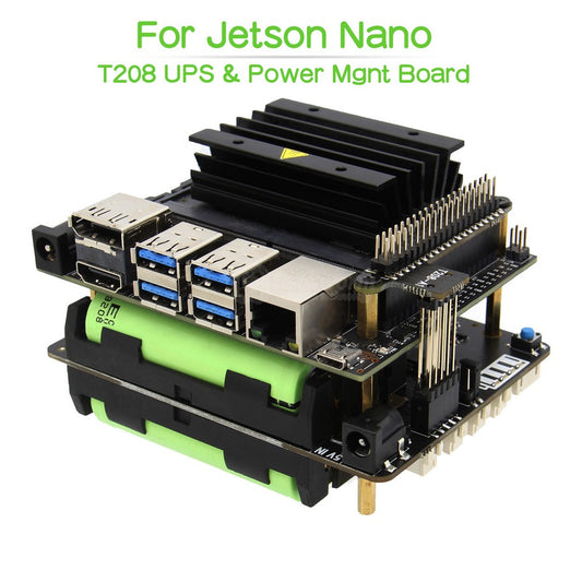 Geekworm T208 6-Cell 18650 UPS ( Max 5.1V 8A Output ) & 5V Power Management Expansion Board for NVIDIA Jetson Nano