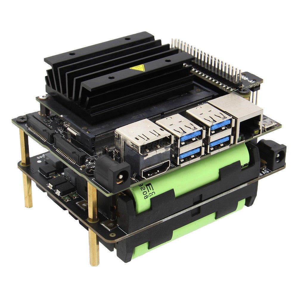 Geekworm T208 6-Cell 18650 UPS ( Max 5.1V 8A Output ) & 5V Power Management Expansion Board for NVIDIA Jetson Nano