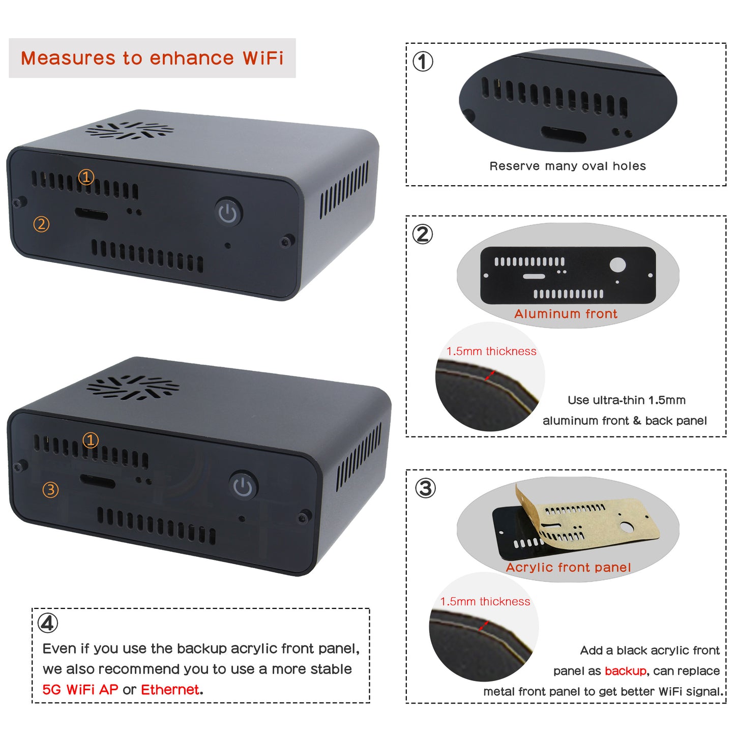 Geekworm NASPi V2.0 2.5" SATA HDD/SSD Kit with Auto Power On Function for Raspberry Pi 4 Model B