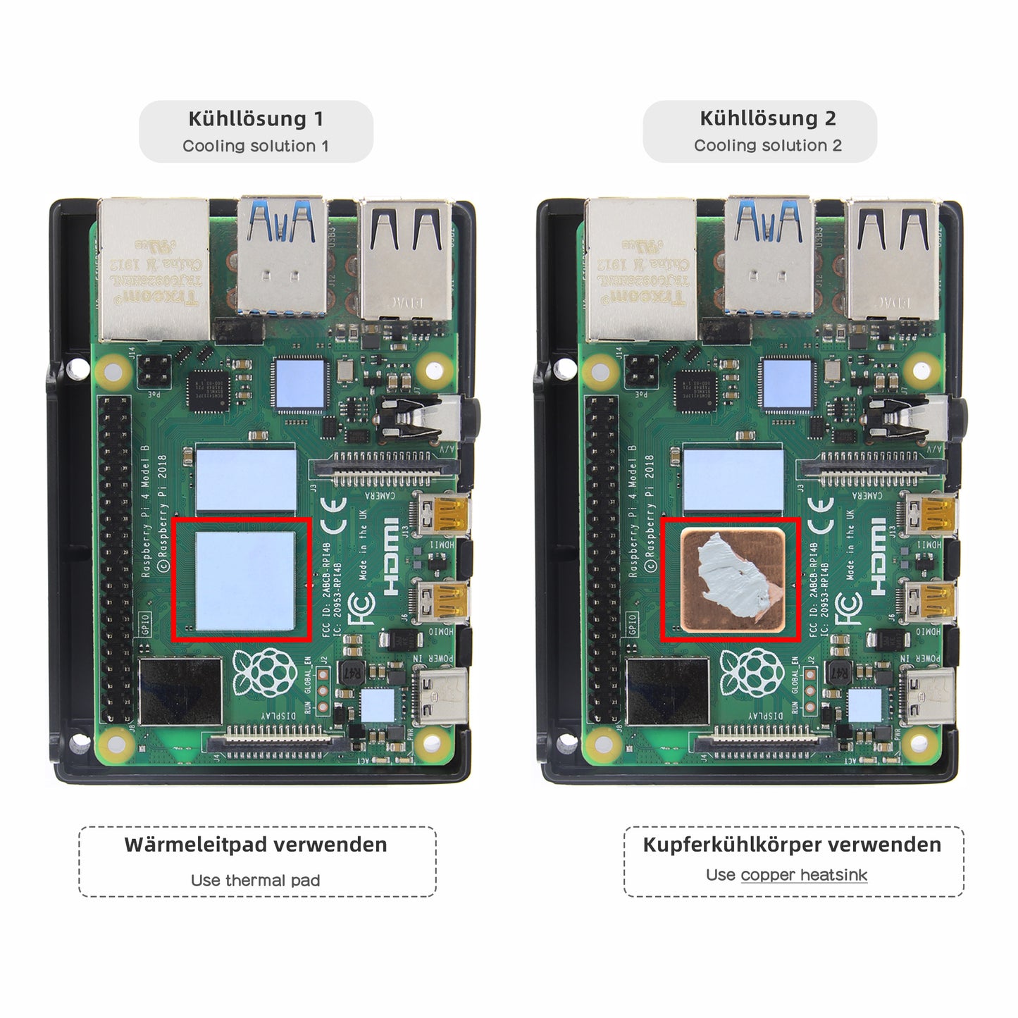 Geekworm Raspberry Pi 4 Heavy-duty Aluminum Passive Cooling Metal Case (P173)