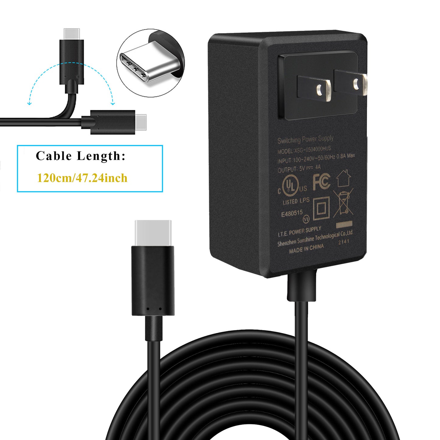 20W 5V 4A USB Type-C Power Adapter for Orange Pi 5/5B/5 Plus/Pi 4/Pi 3/3B /Pi Zero2/Pi Zero 3/Pi R1 Plus