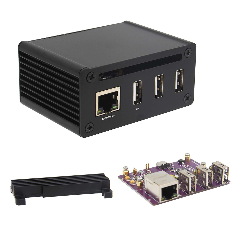 Raspberry Pi Zero 2 W / Zero W Gigabit Ethernet Expansion Board with Case Kit (M200-K)