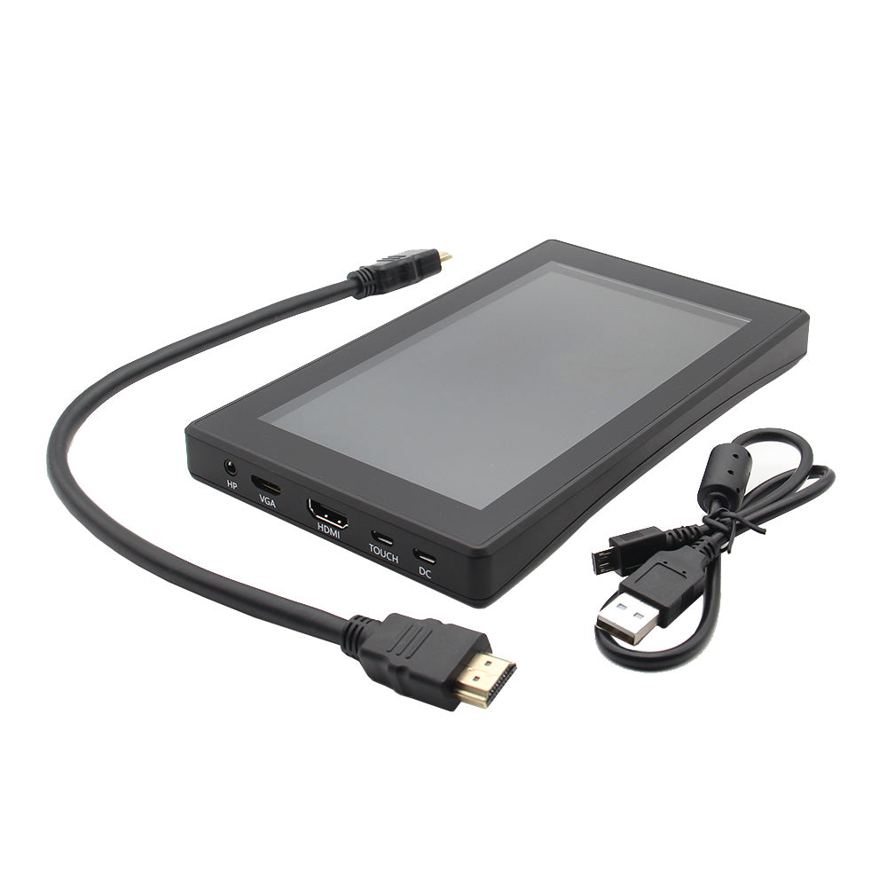 Raspberry Pi 5 /4B/3B+/3B 7 inch 1024x600 OSD Menu HDMI Capacitive Touchscreen Display w/ Case Bracket
