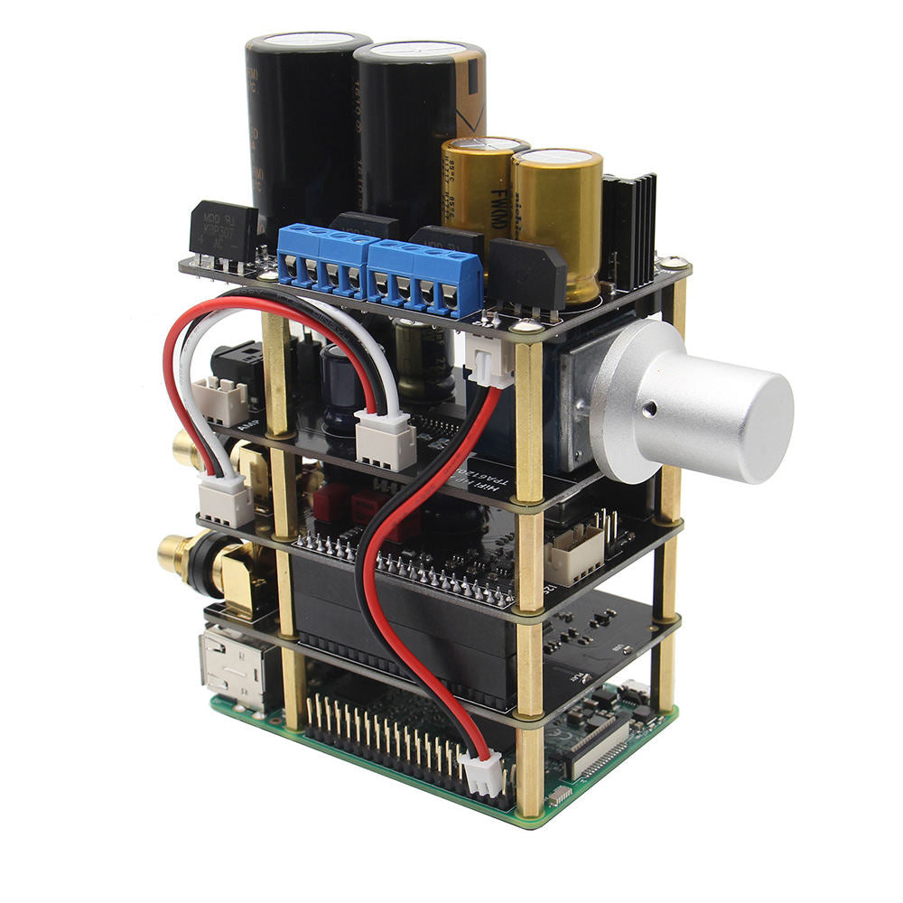 Raspberry Pi X20 HIFI Audio Kit (X20 ES9028Q2M DAC Board,X10-PWR Power Supply Board,X10-I2S Board,X10-HPAMP Amplifier)