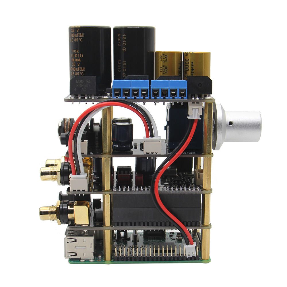 Raspberry Pi X20 HIFI Audio Kit (X20 ES9028Q2M DAC Board,X10-PWR Power Supply Board,X10-I2S Board,X10-HPAMP Amplifier)