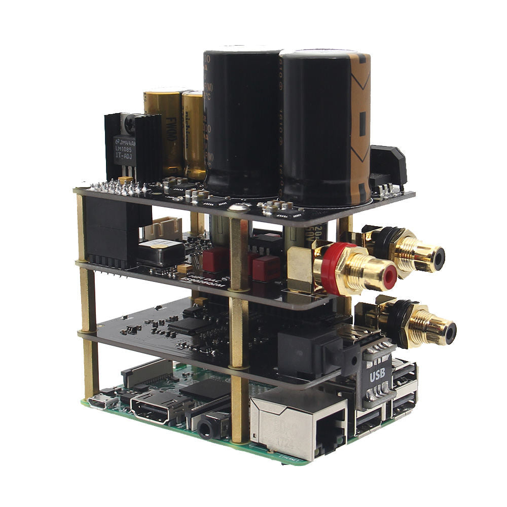 Raspberry Pi X20 HIFI Audio Kit (X20 ES9028Q2M DAC Board,X10-PWR Power Supply Board,X10-I2S Board,X10-HPAMP Amplifier)