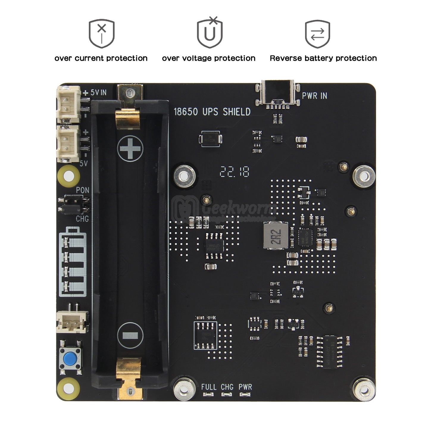 Raspberry Pi 4 X703 18650 UPS Shield with Auto Power On Function