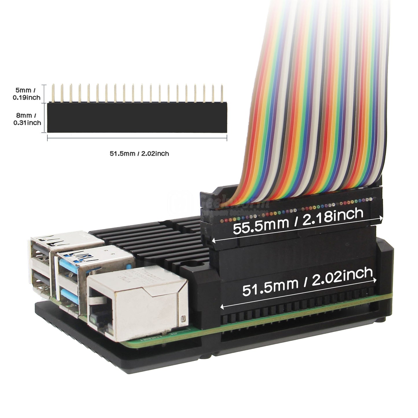 Raspberry Pi 4 Aluminum Alloy Heatsink Armor Case (P122)