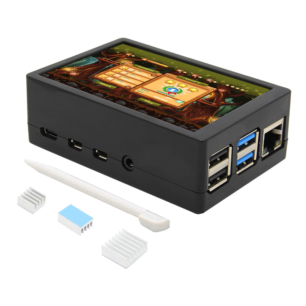 Raspberry Pi 4 Model B 3.5 inch Max 50FPS 480x320 TFT Touch Screen with ABS Case Kit (Support Raspbian, Ubuntu, Kali, Retropie System )