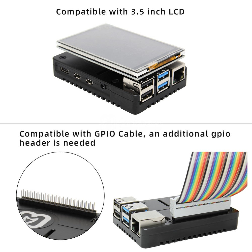 Raspberry Pi 4 Ultra-Thin CNC Aluminum Alloy Passive Cooling Case (N300)