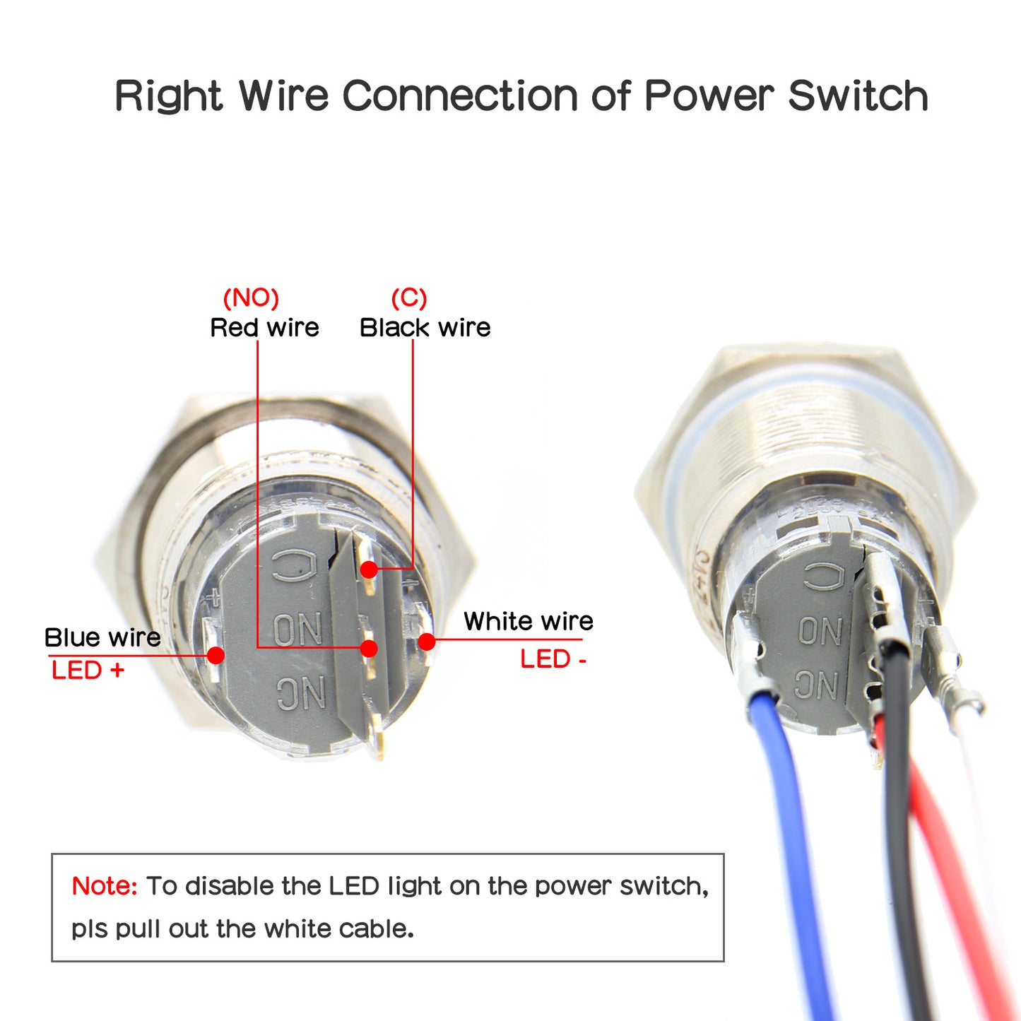 19mm Metal Push Button Switch Latching Self-Locking / Momentary Self-Reset Power Control Switch (PSW19)