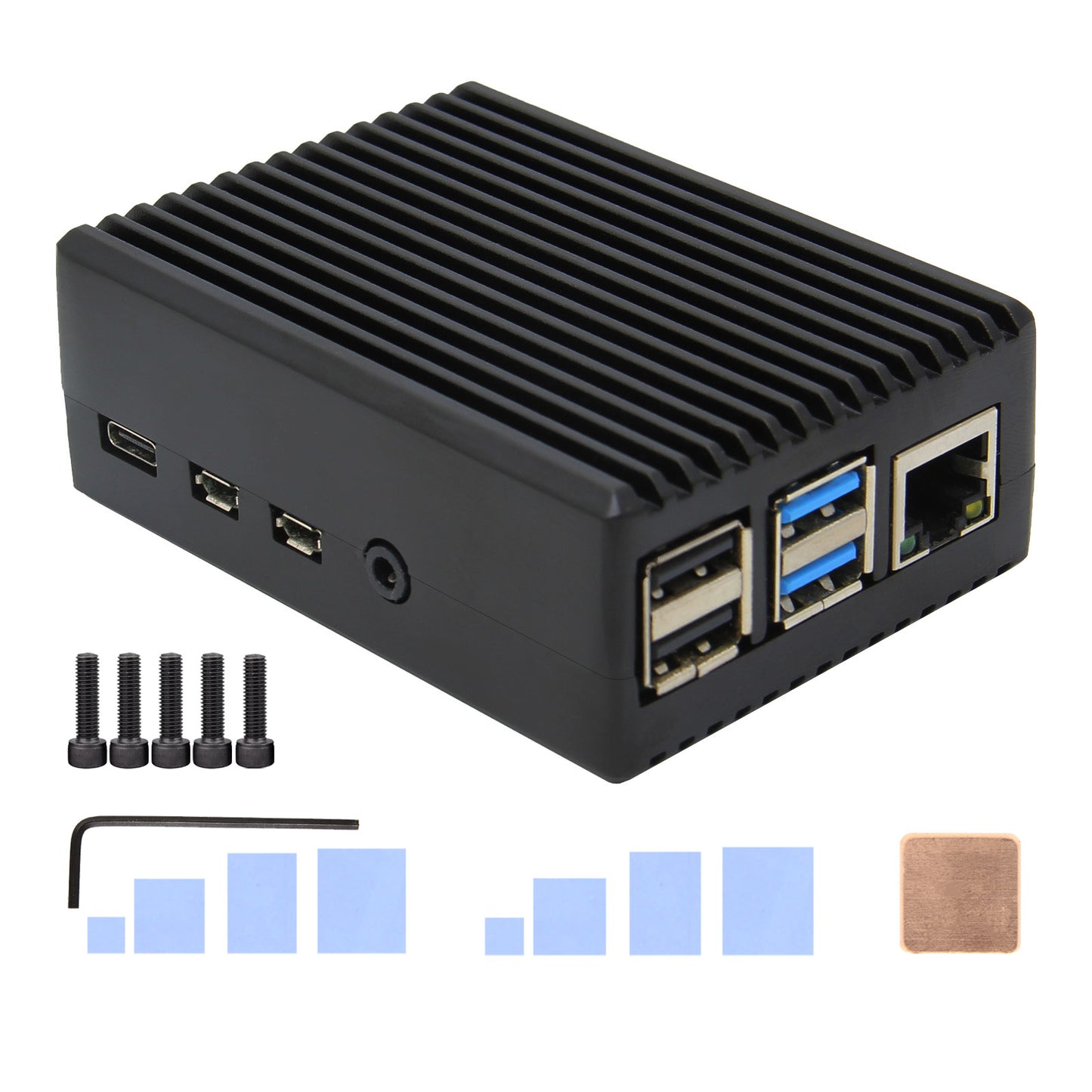Geekworm Raspberry Pi 4 Heavy-duty Aluminum Passive Cooling Metal Case (P173)