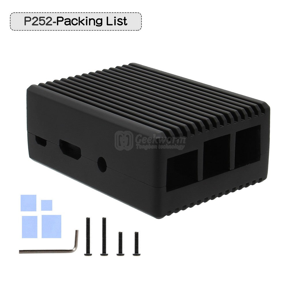 Geekworm Raspberry Pi 3B+/3B Aluminum Alloy Heavy Duty Passive Cooling Case-Black (P252)
