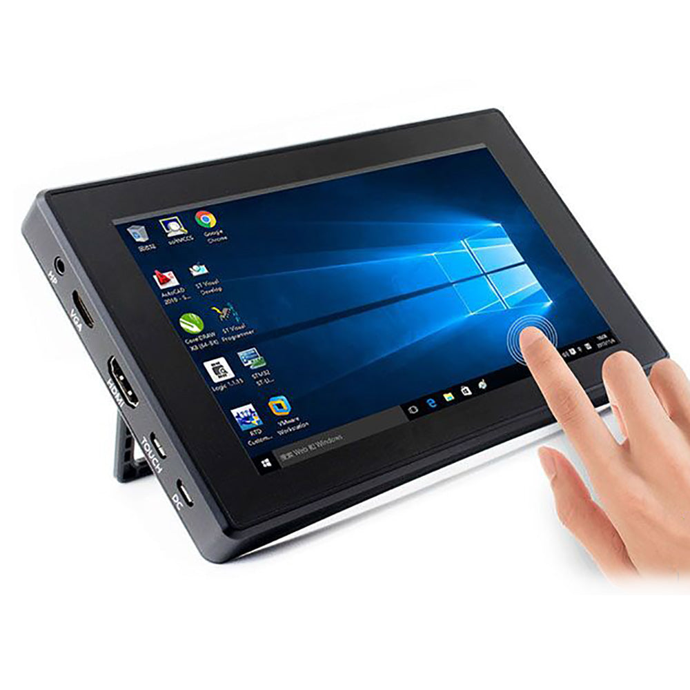 Raspberry Pi 5 /4B/3B+/3B 7 inch 1024x600 OSD Menu HDMI Capacitive Touchscreen Display w/ Case Bracket