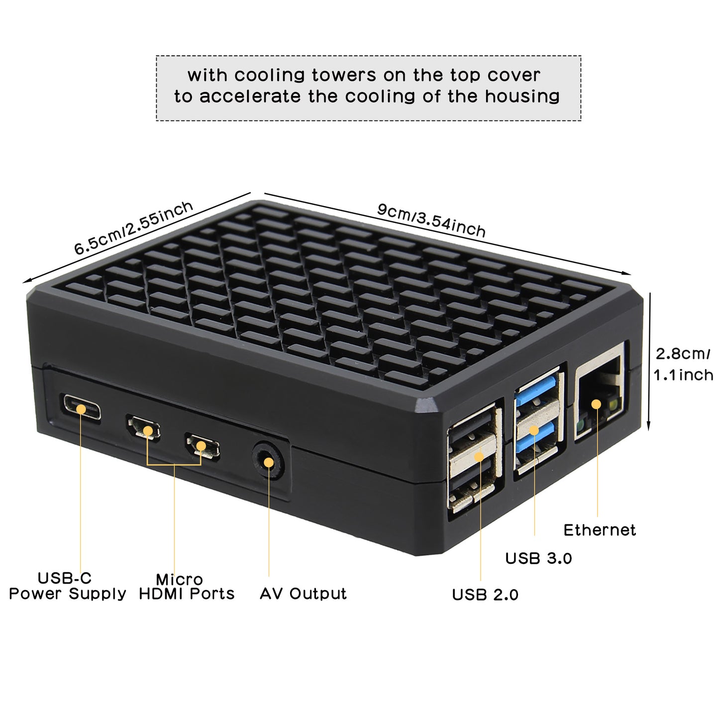 Geekworm Raspberry Pi 4 Aluminum Alloy Passive Cooling Heatsink Case (P232)
