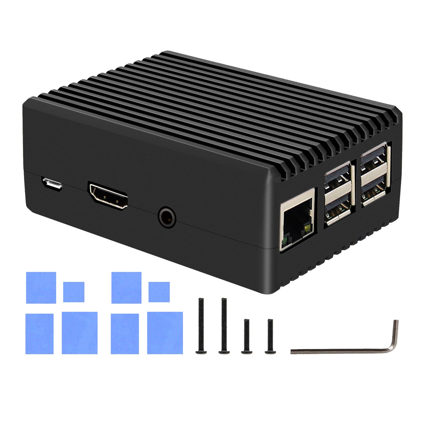 Geekworm Raspberry Pi 3B+/3B Aluminum Alloy Heavy Duty Passive Cooling Case-Black (P252)