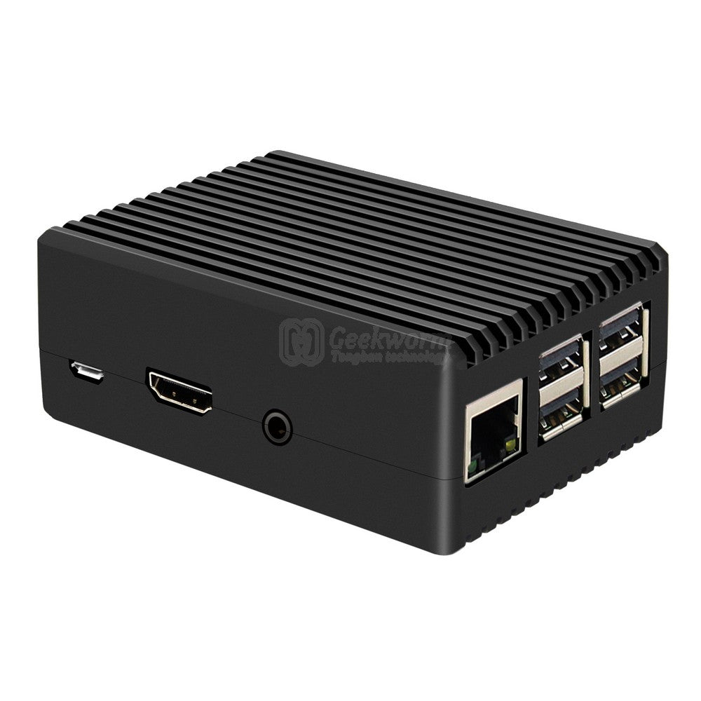 Geekworm Raspberry Pi 3B+/3B Aluminum Alloy Heavy Duty Passive Cooling Case-Black (P252)