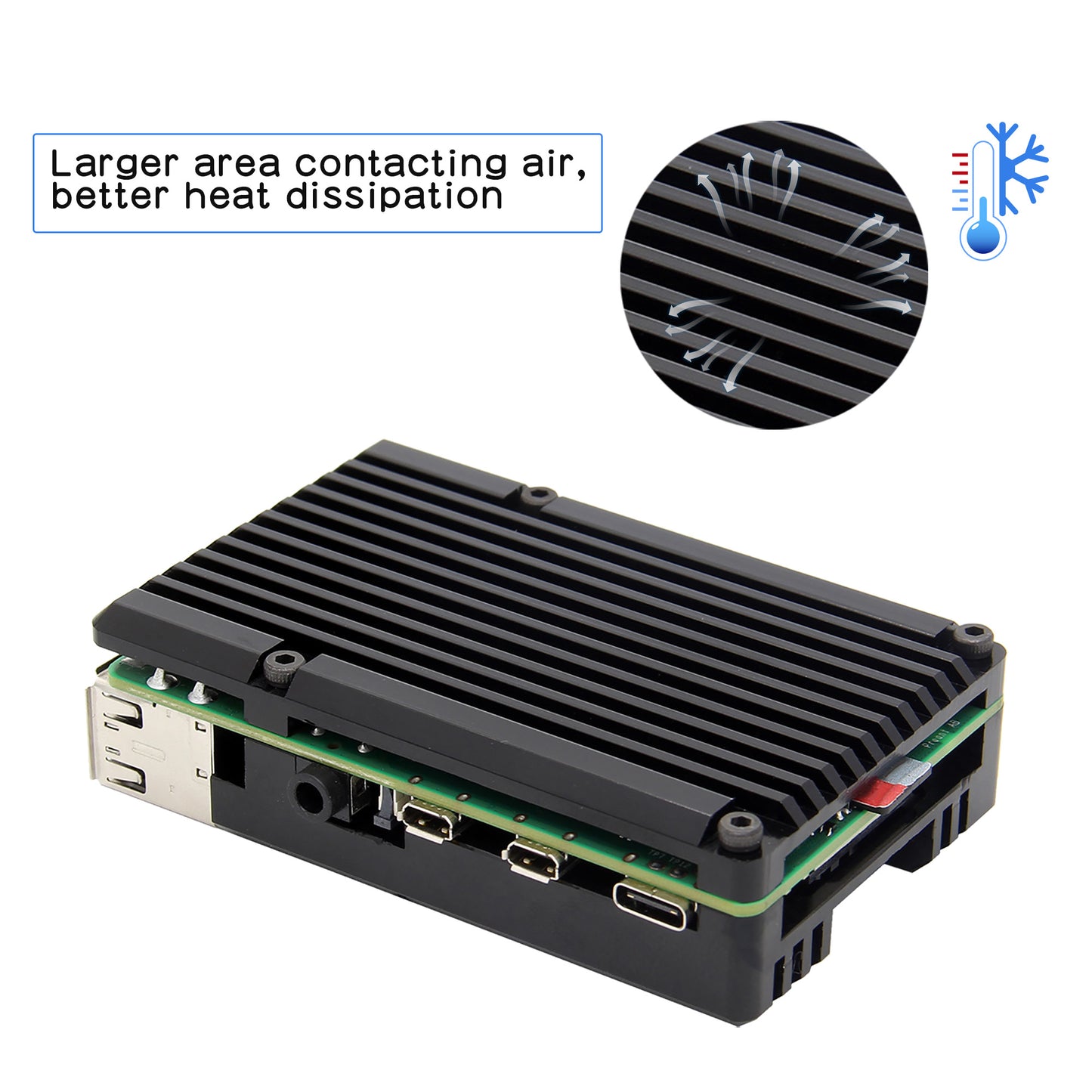 Raspberry Pi 4 Aluminum Alloy Heatsink Armor Case (P122)