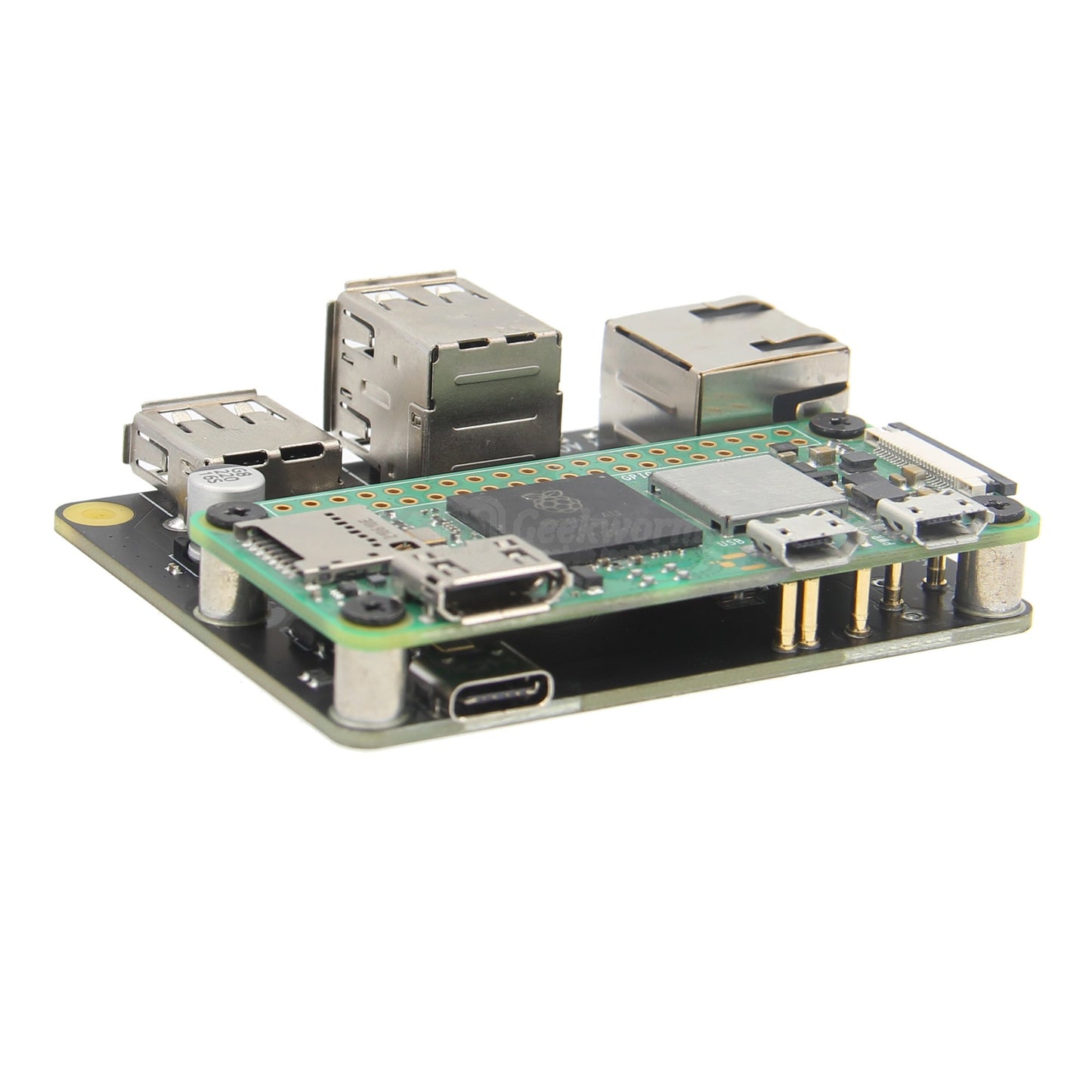 Geekworm X303 Gigabit Ethernet Expansion Board & USB HUB Compatible with Raspberry Pi Zero 2 W / Zero W