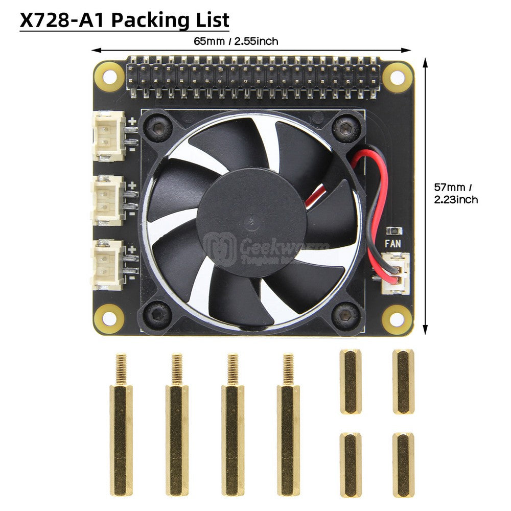 Geekworm Raspberry Pi X728 (Max 5.1V 6A) 18650 UPS & Power Management Board with Auto On & Safe Shutdown Function