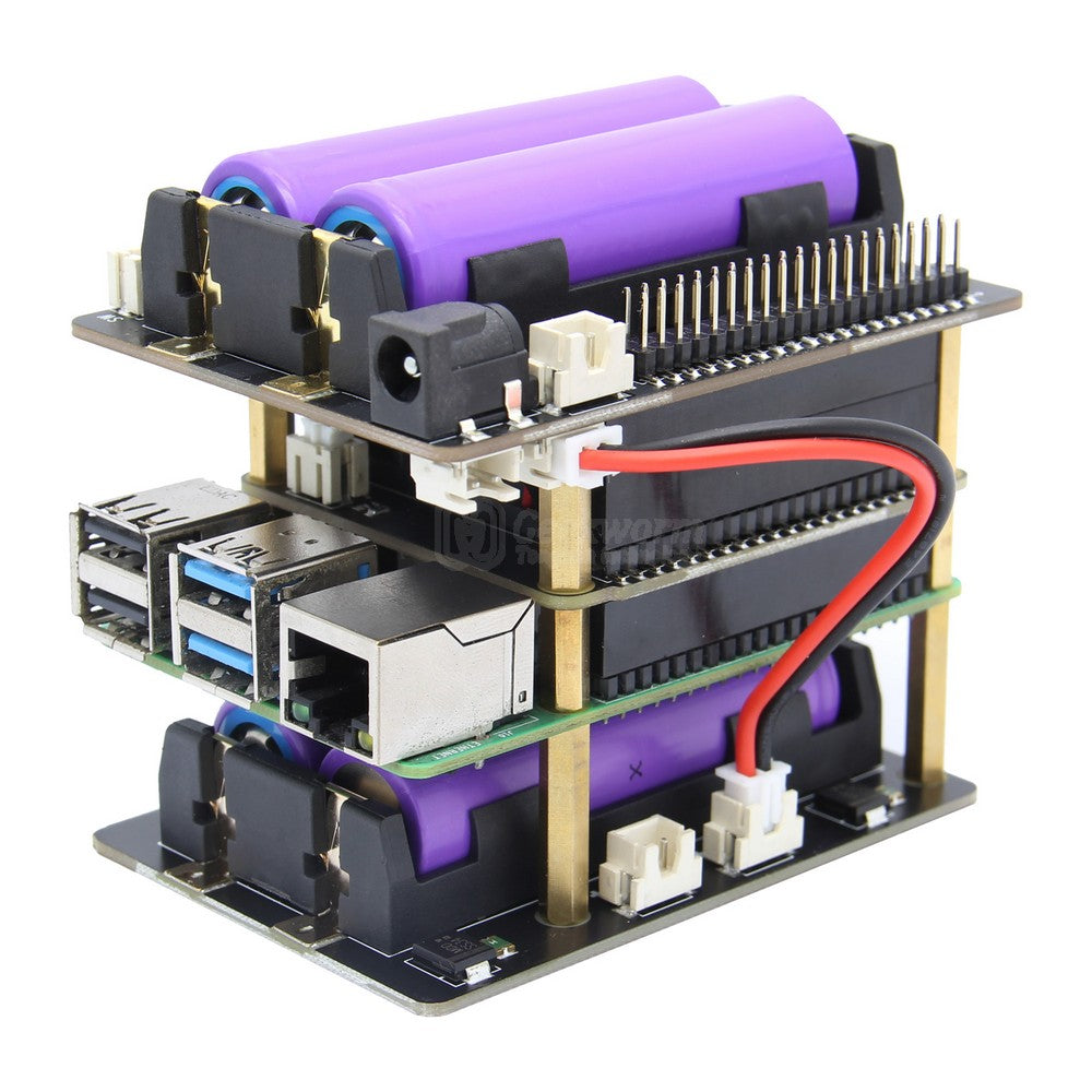 Geekworm Raspberry Pi X728 (Max 5.1V 6A) 18650 UPS & Power Management Board with Auto On & Safe Shutdown Function