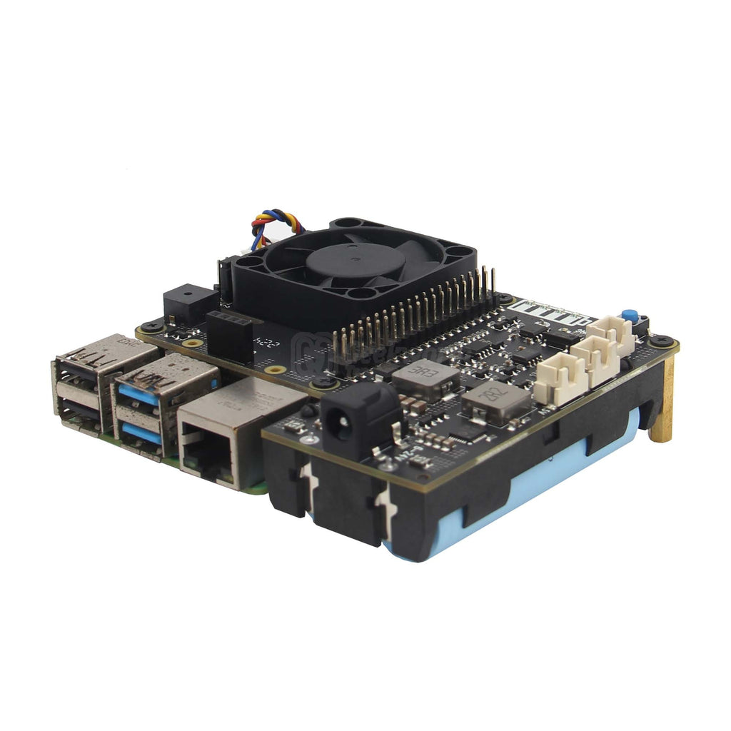 Raspberry Pi 5/4B/3B+/3B X729 18650 UPS (Max 5.1V 6A) with Wide 6-24V Input|Auto Power On|Safe Shutdown|AC Power Loss Detection|OLED Display|Battery Capacity Reading|Low Battery Automatic Shutdown|RTC |PWM Fan